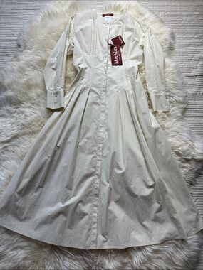 MaxMara Studio ORVIETO Ivory Dress - Elegant Midi size 4 / 38